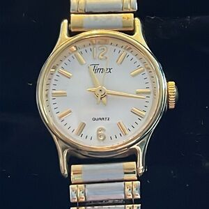 Classic Timex Ladies K1 Gold/Silver Tone Watch Expandable Band Petite Case
